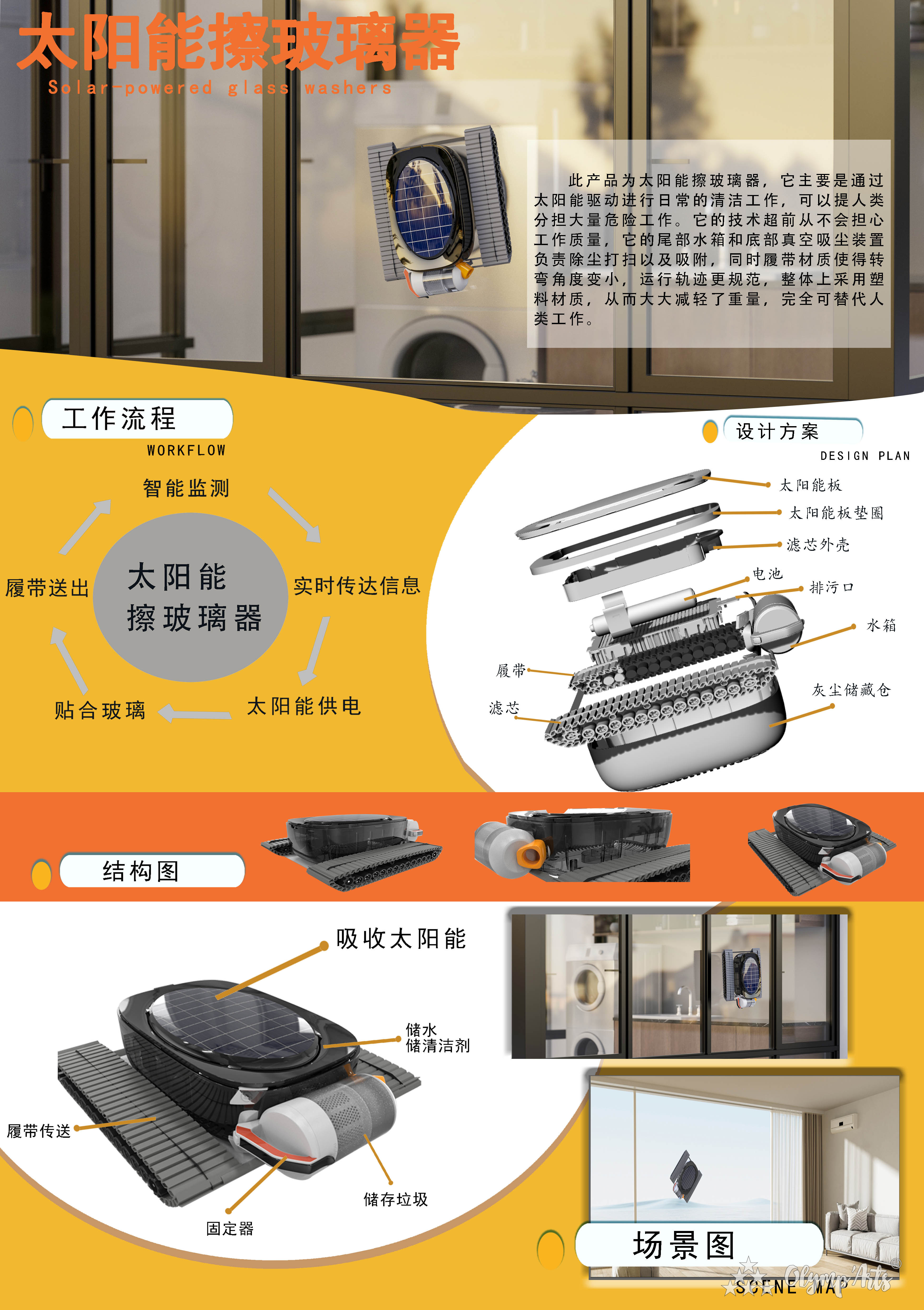 太阳能擦玻璃器 · 翟贺
